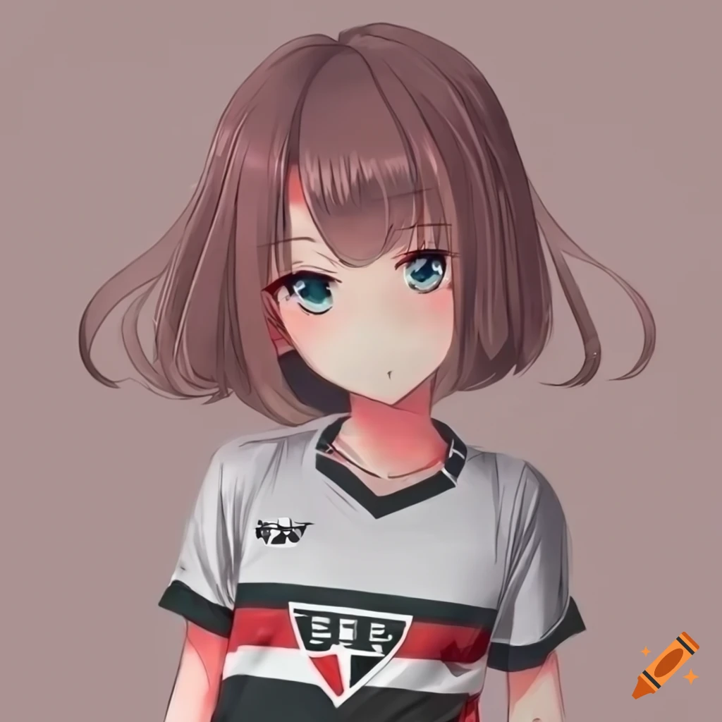 Anime character wearing a são paulo futebol clube shirt