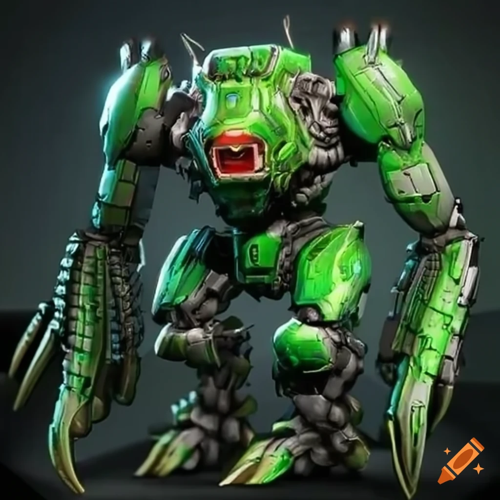 Sinister green mech with deadly claws