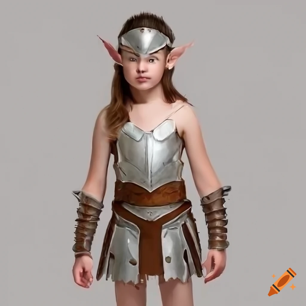 young elf girl gladiator in open armor