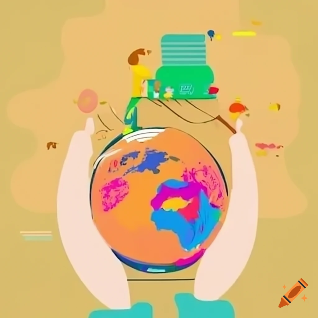 Illustration Of A Global Virtual Meeting