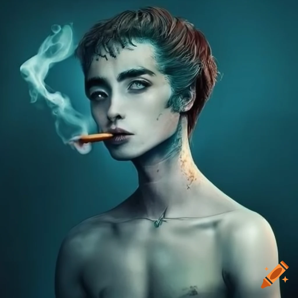 Punk smoking man with unique style on Craiyon