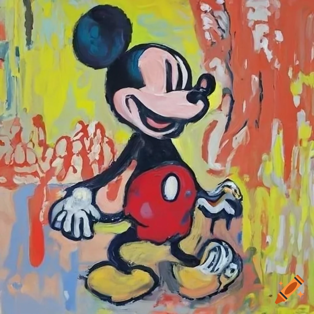 vintage pop art painting of Mickey Mouse on Craiyon