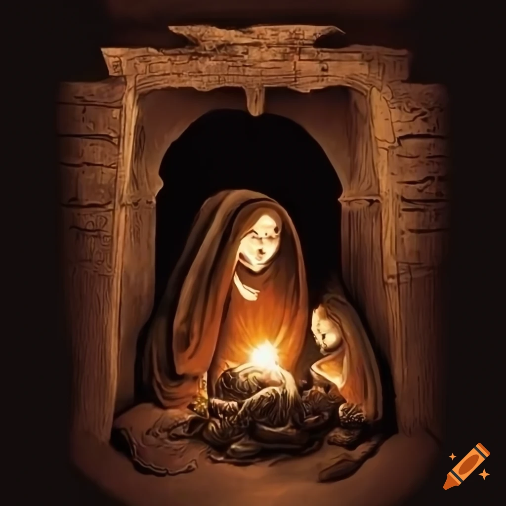 black metal inspired nativity scene