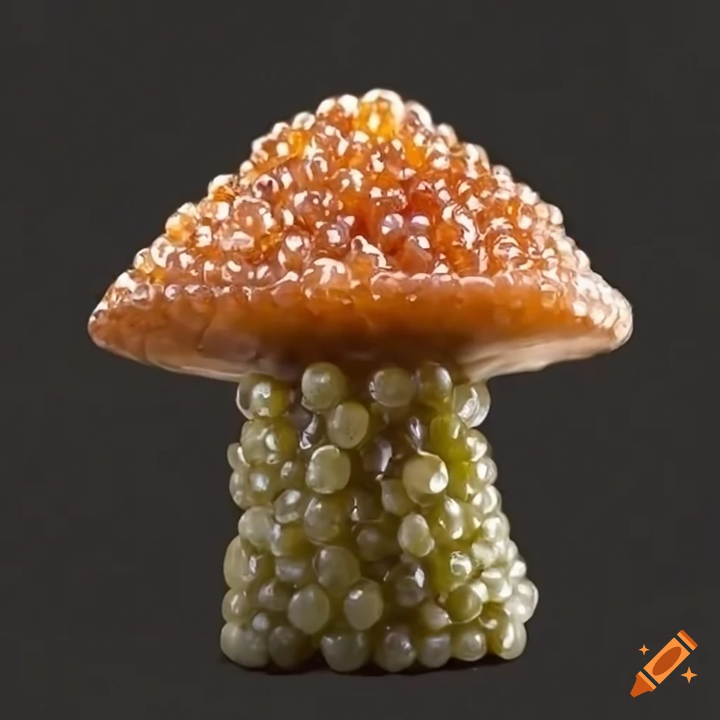 gourmet caviar mushroom on seaweed