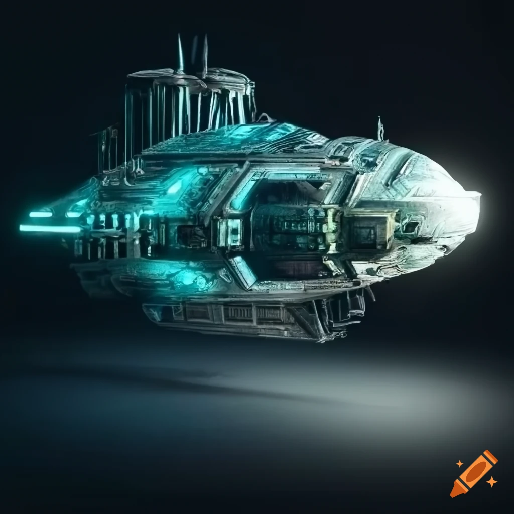 Surrealist alien spaceship made of unknown materials on Craiyon