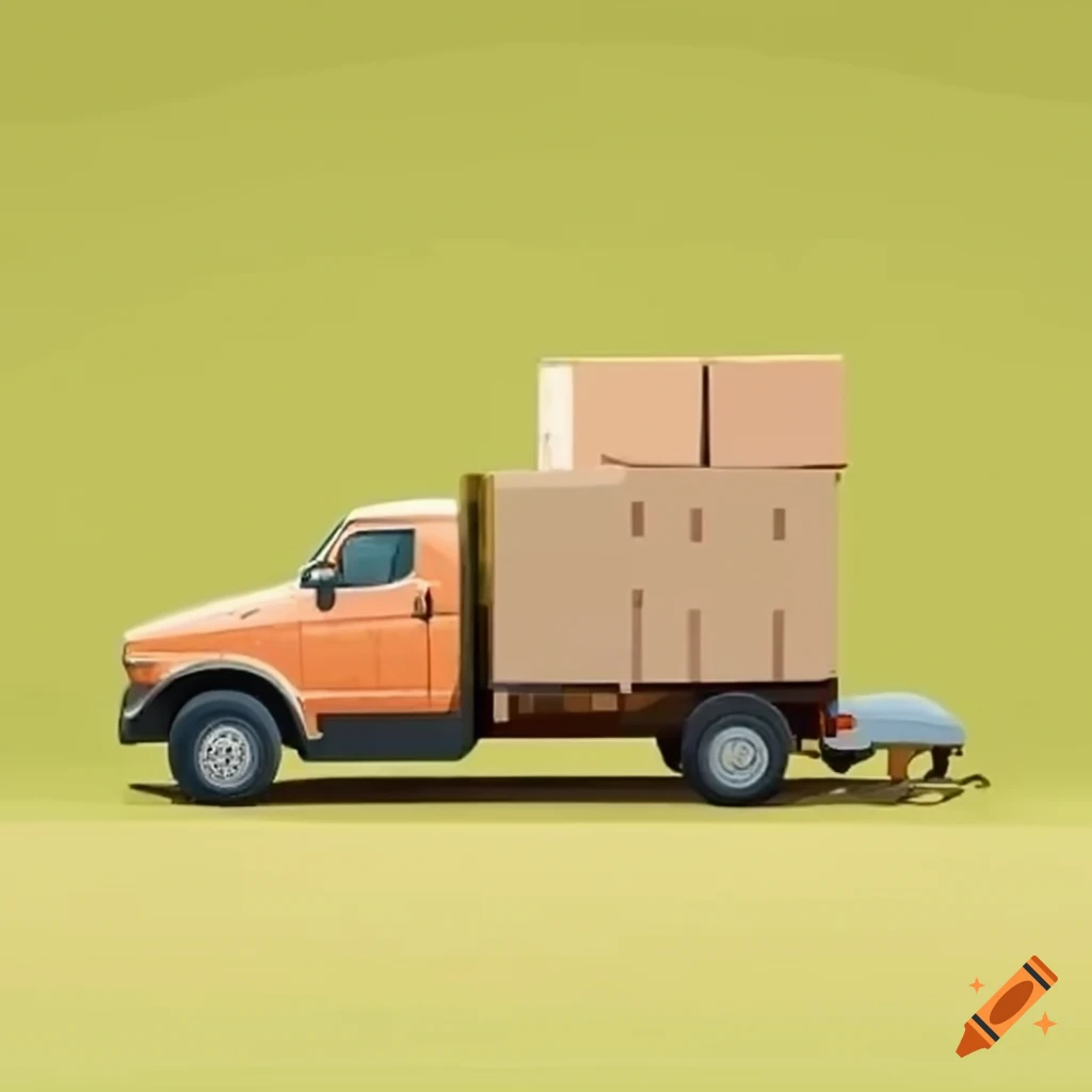 image of a truck loaded with boxes and furniture
