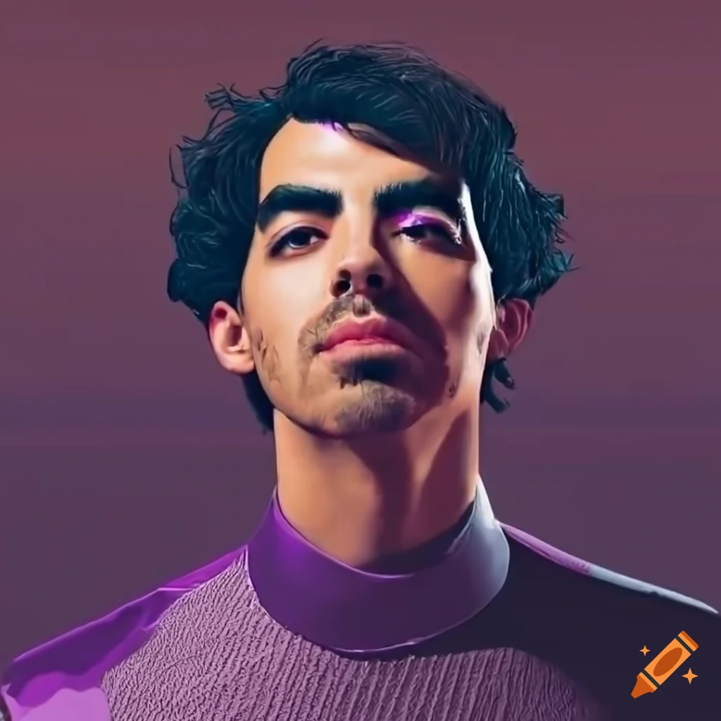 Joe jonas with metallic background and oura ring on Craiyon