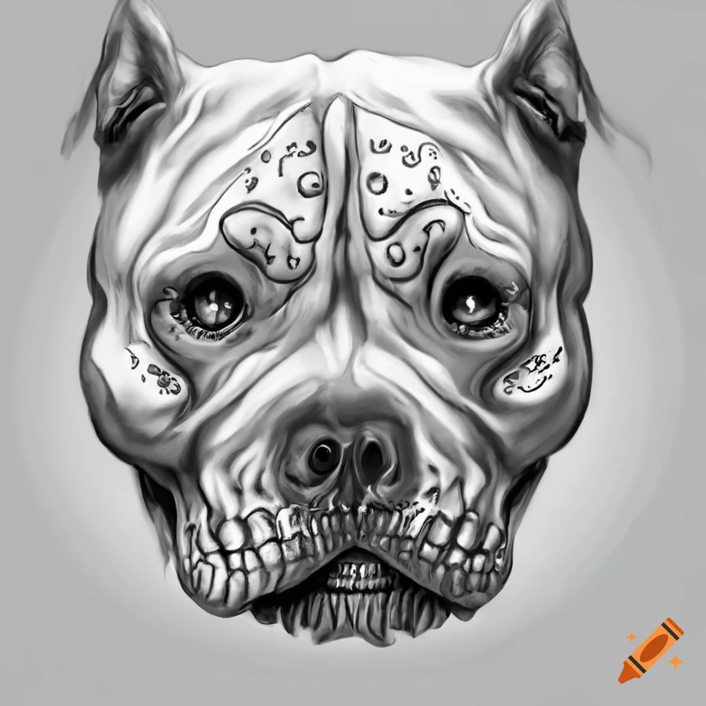 Sugar skull pitbull by tavyia on DeviantArt