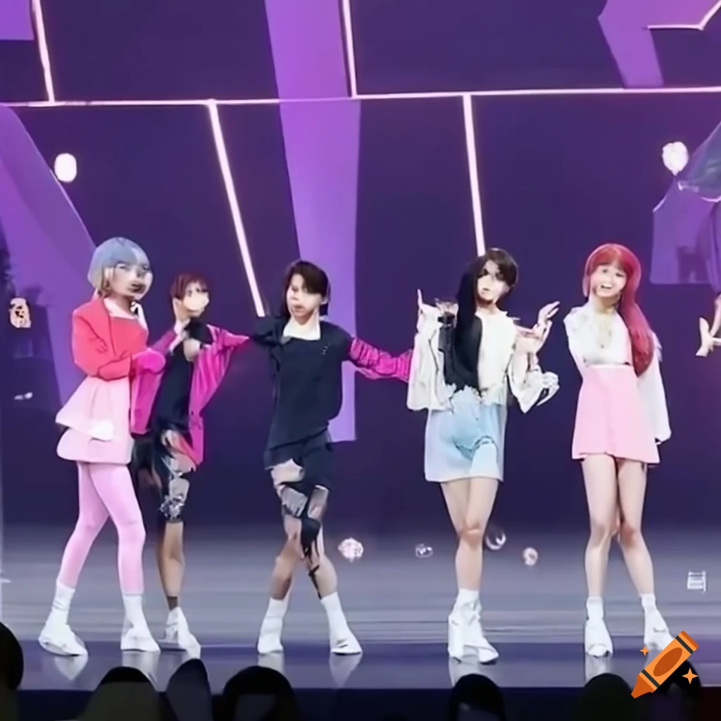 Bts and twice members wearing each others outfits full body view
