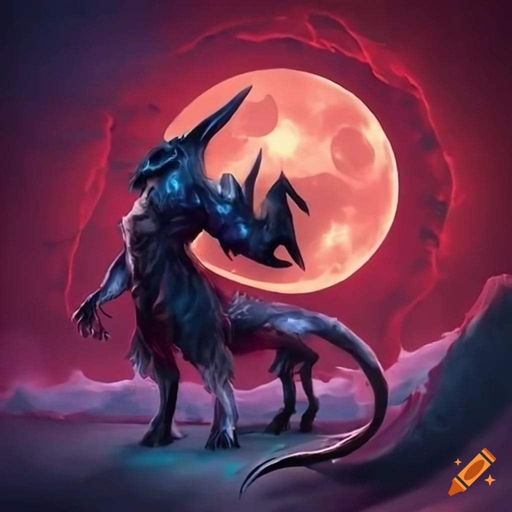 Leo holding a fish with the moon in the background on Craiyon