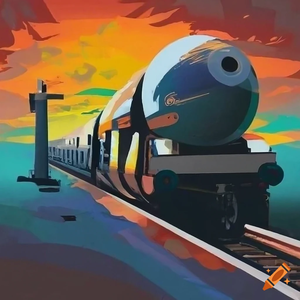Painting of rishi sunak demolishing a railway with a wrecking ball on ...