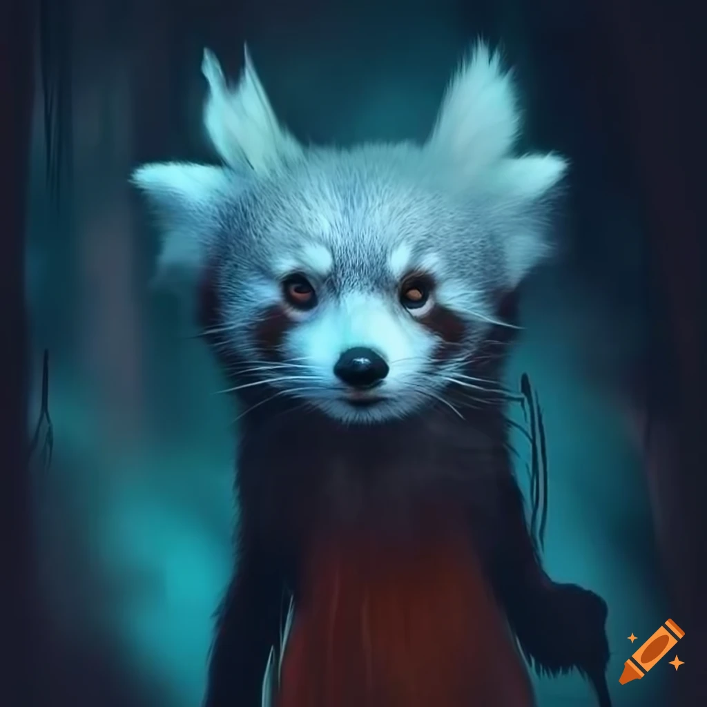 image of an ethereal red panda