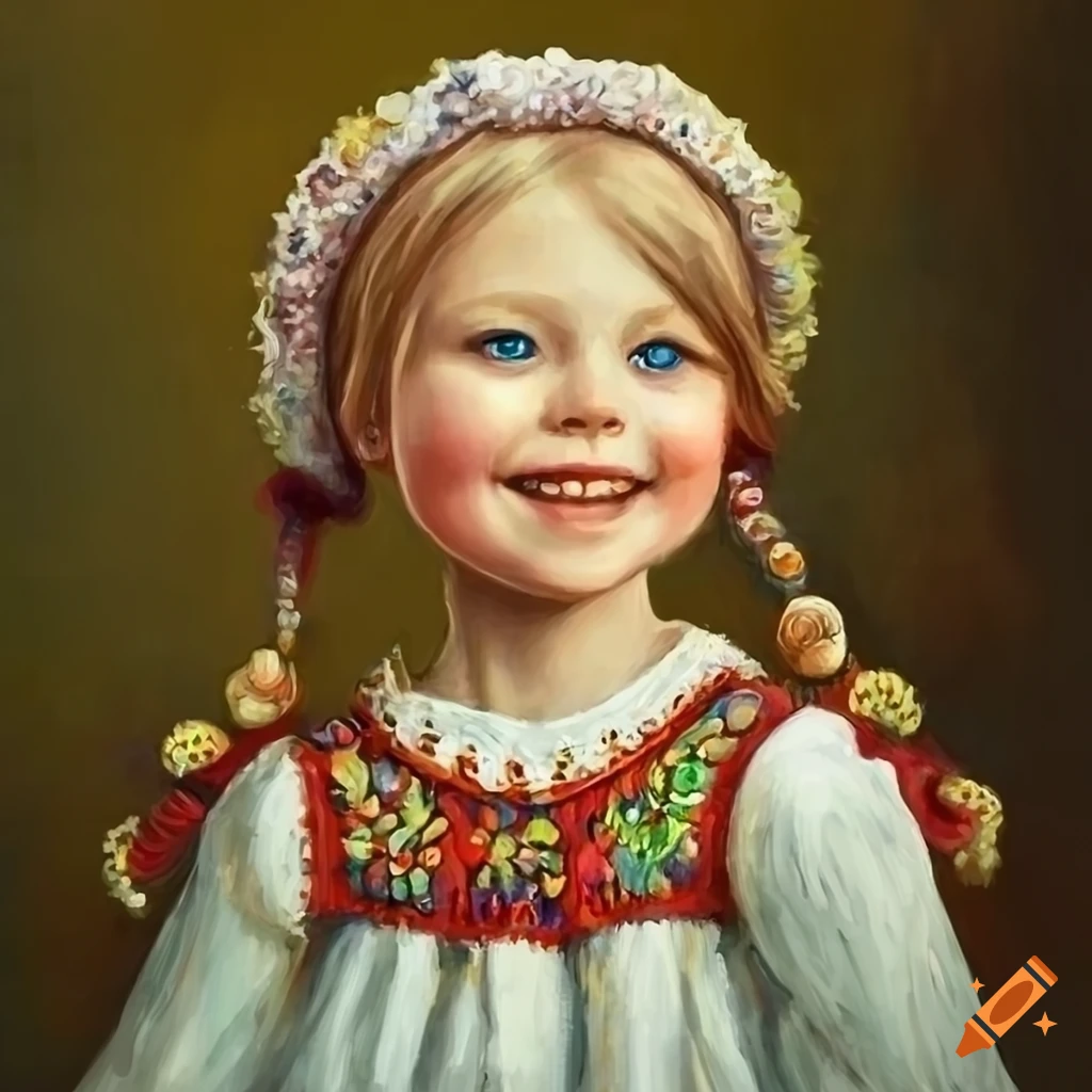 Polish Girl In Traditional Clothes In Seurat Style On Craiyon