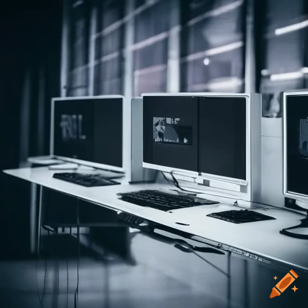 Display of modern technology in a computer store on Craiyon