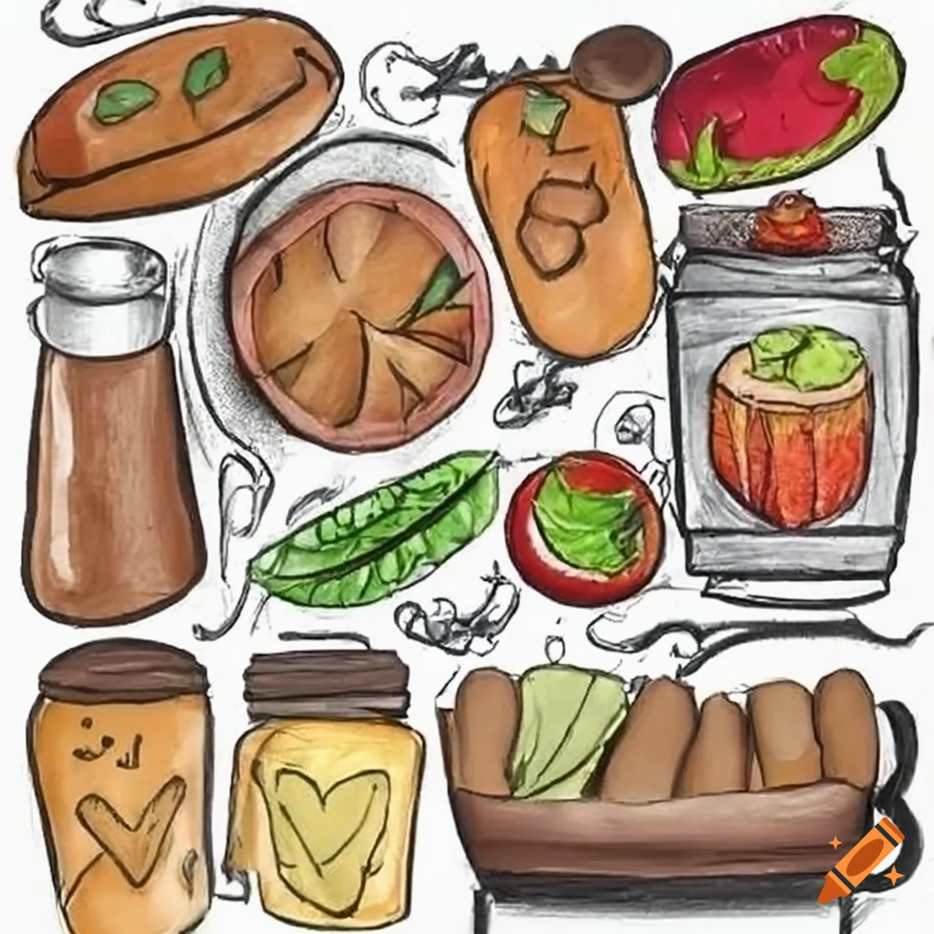 Food and Drinks Illustration Set. Hand Drawn Items Collection in Sketch  Style for Design Menu of Restaurant or Diner Stock Illustration -  Illustration of piece, cola: 262765437