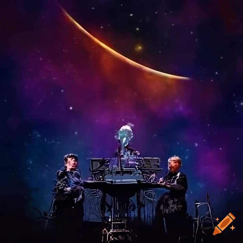 energetic concert poster of Gemini Treat, Moon Poodle, and John Luther and Legend