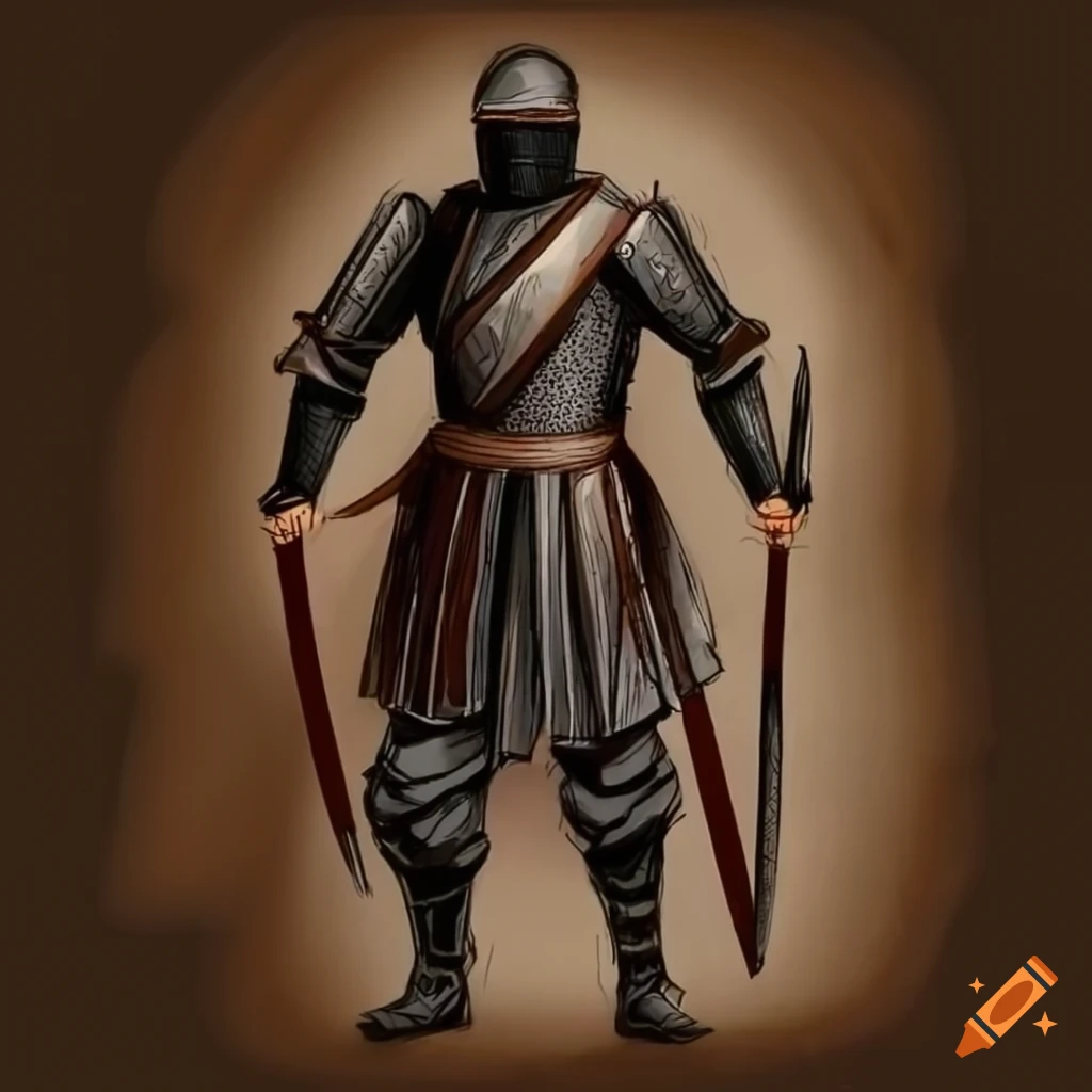 illustration of a modern ninja in full armor