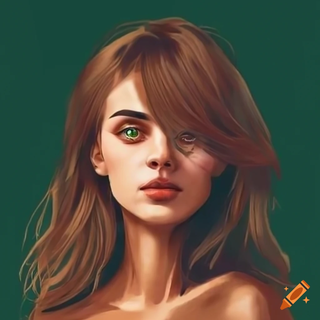 portrait of a person with brown hair and green eyes