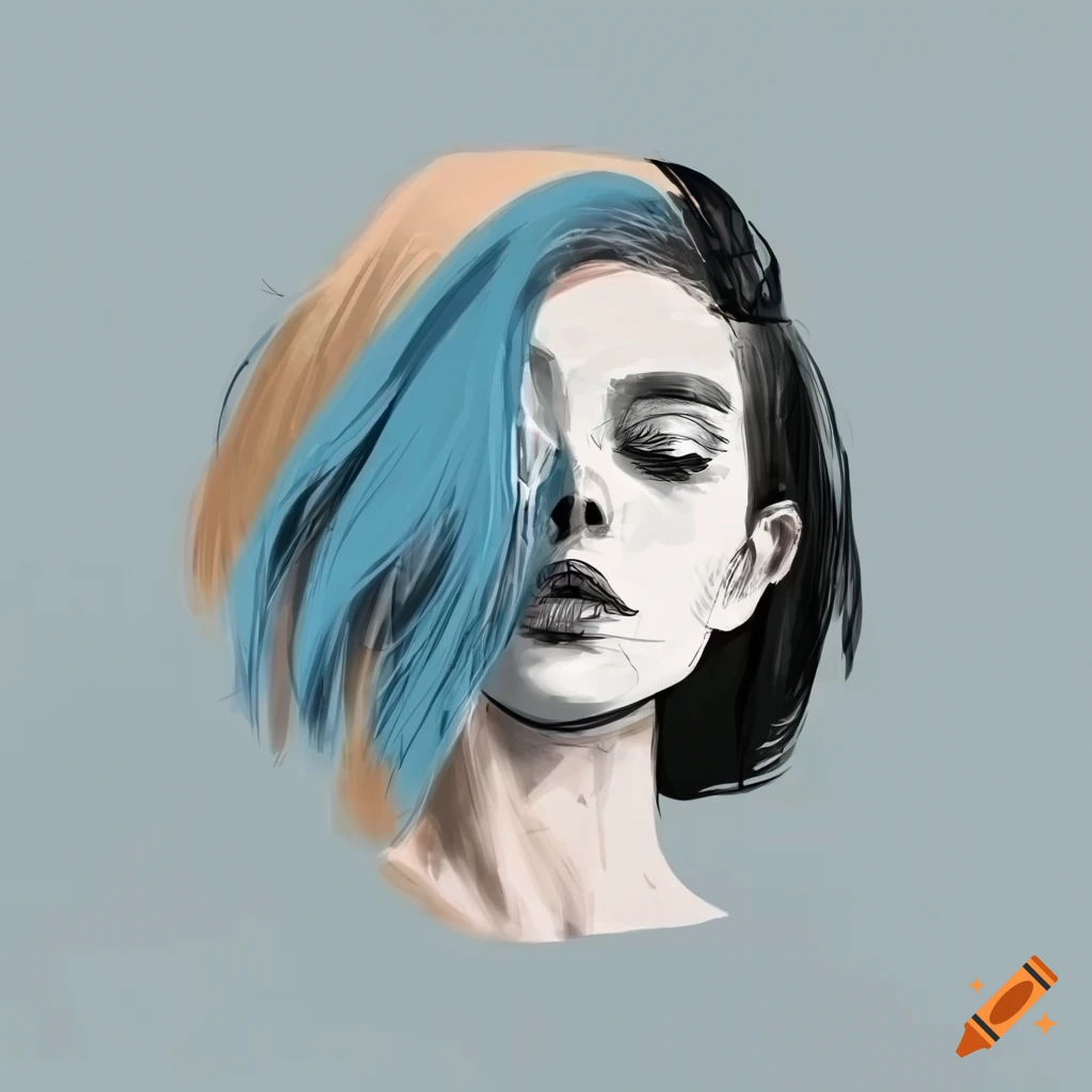 minimalistic sketch art of a woman