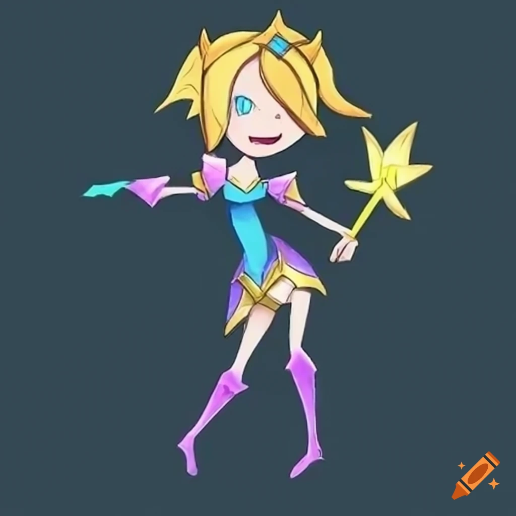 humorous stickman representation of Lux from League of Legends