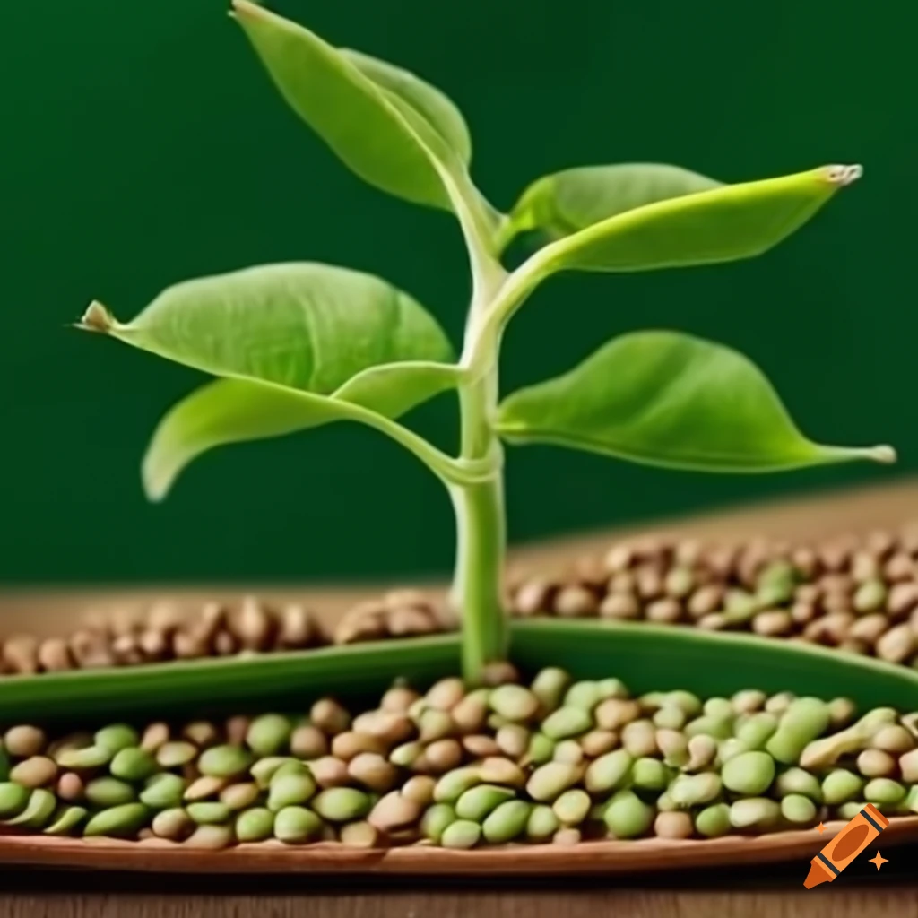 illustration of a lentil and pea hybrid plant with DNA