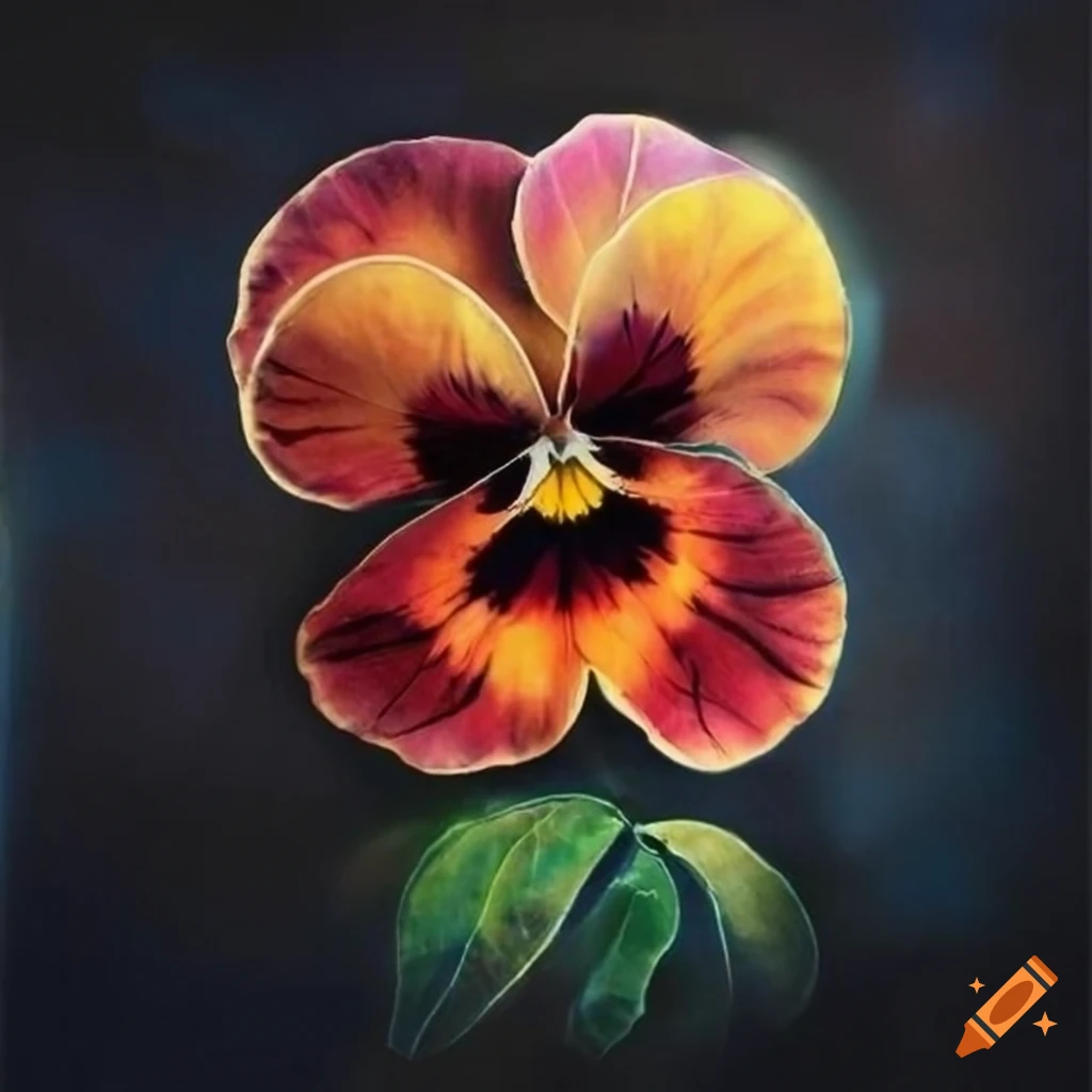 Gothic window with a pansy-like glass painting