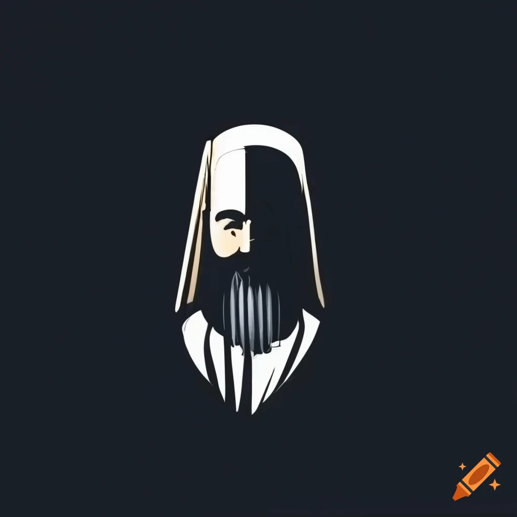 modern logo design with a silhouette of an Orthodox priest