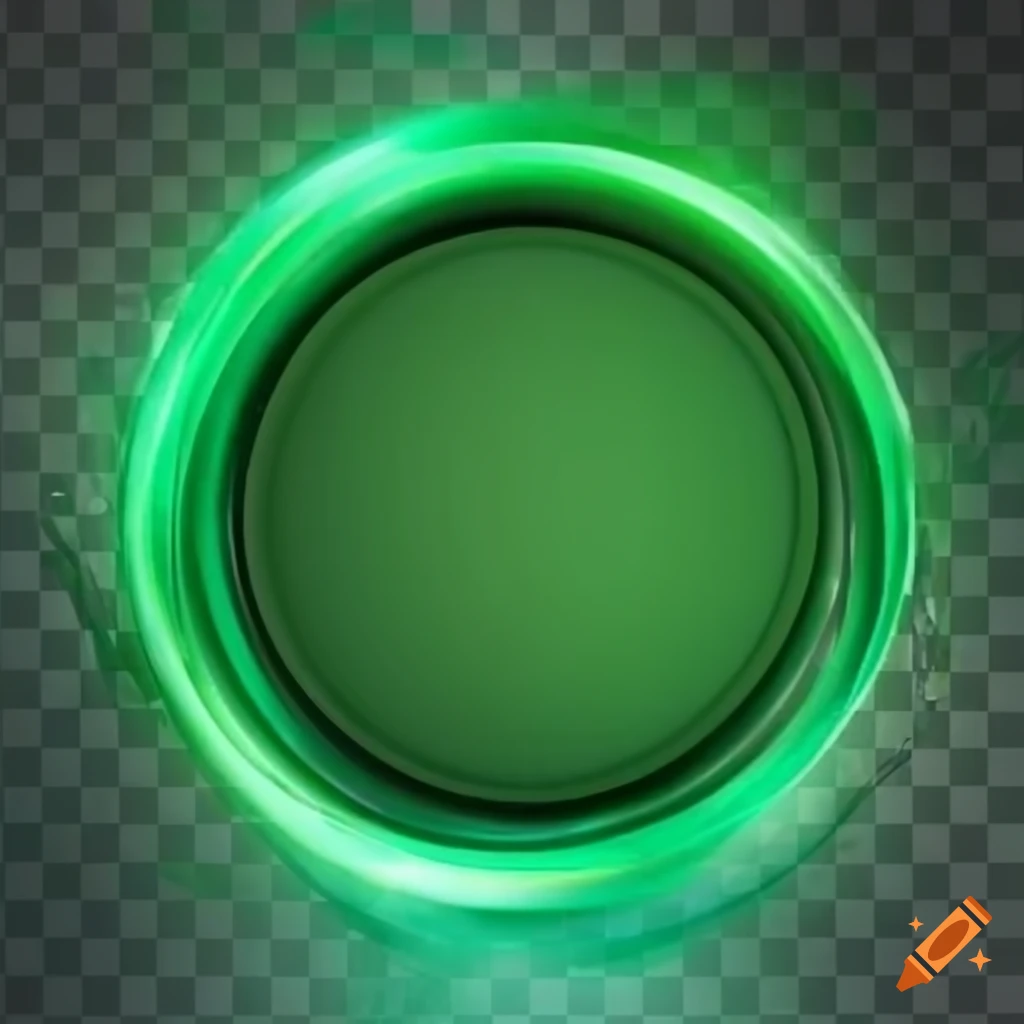 transparent background with a green circle frame