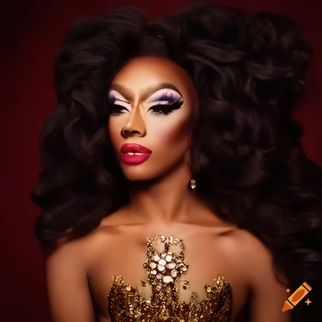close-up of a glamorous drag queen model