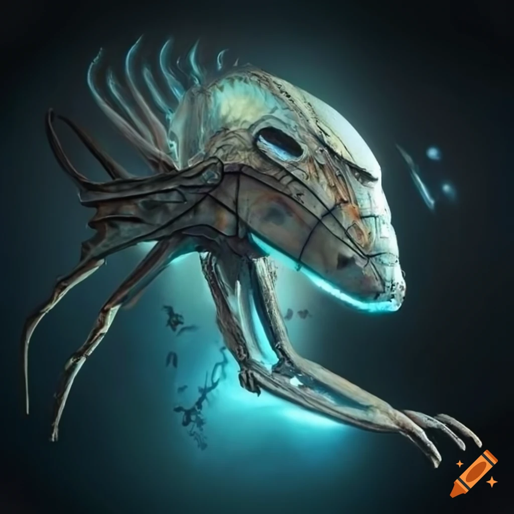 Surrealist alien spaceship made of unknown materials