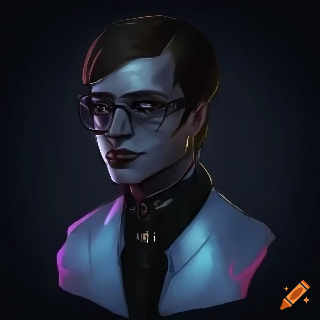 Handsome Cyberpunk Character With Half Man Half Rabbit Appearance On 