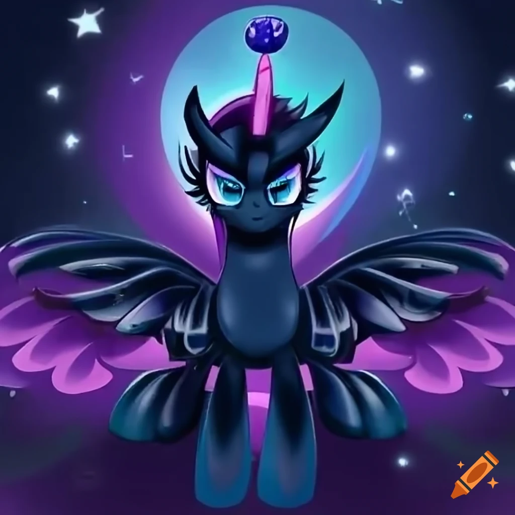 detailed artwork of a dark-colored pony