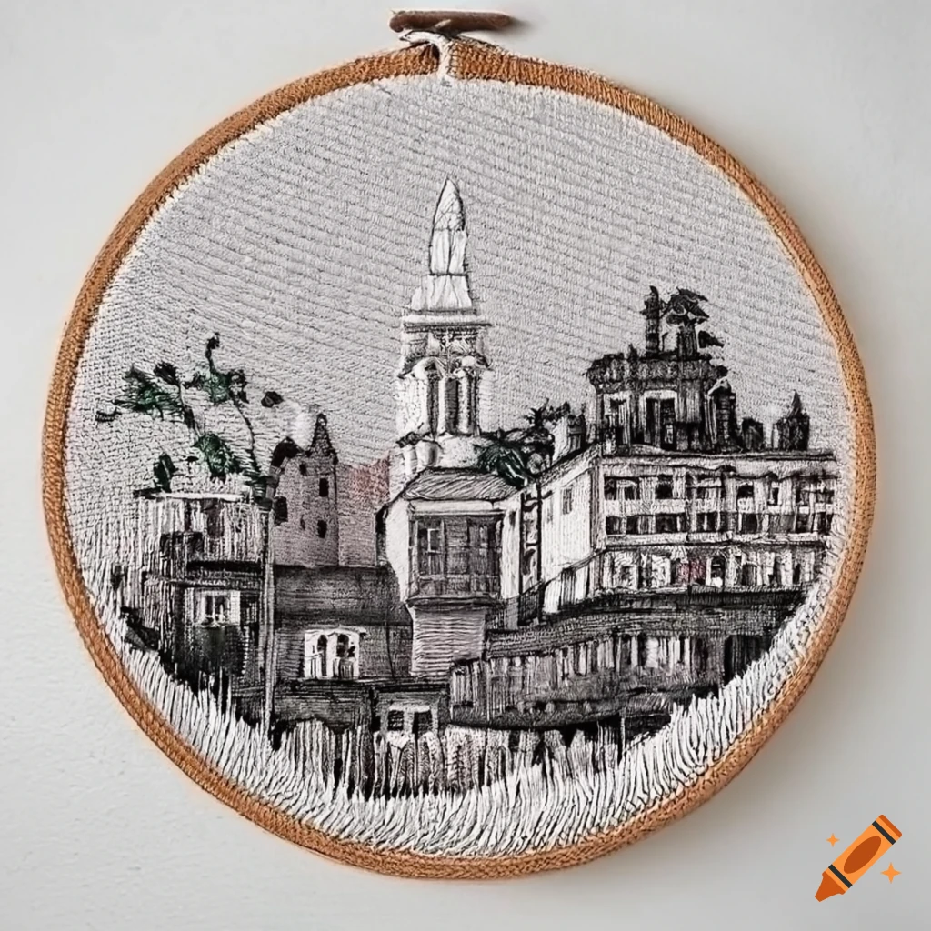 monochromatic embroidery of El Carmen neighborhood