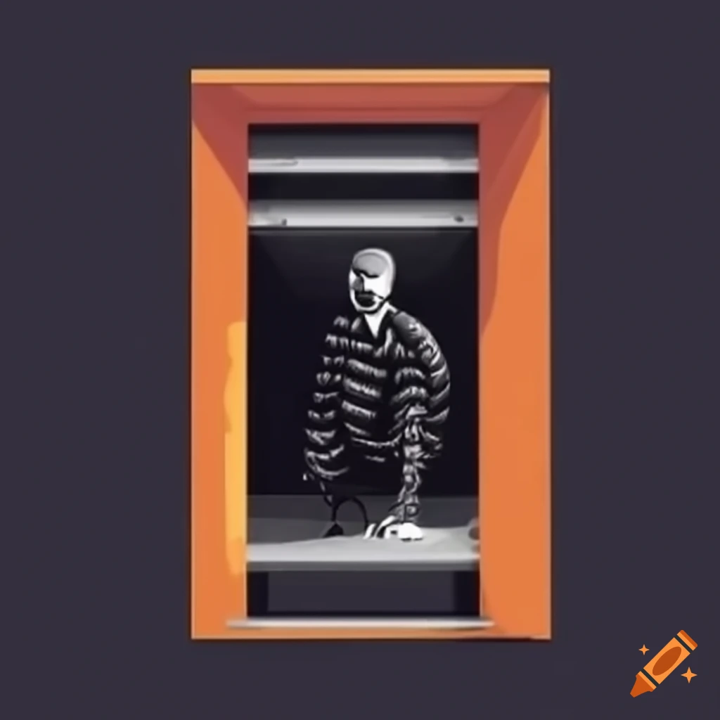 Abstract digital art of prison walls