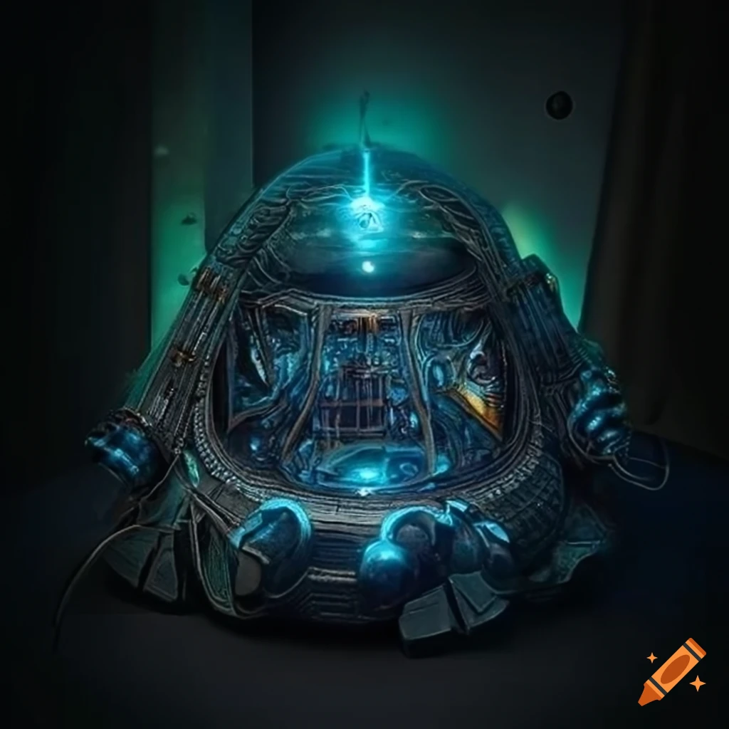 surrealist artwork of an alien spaceship