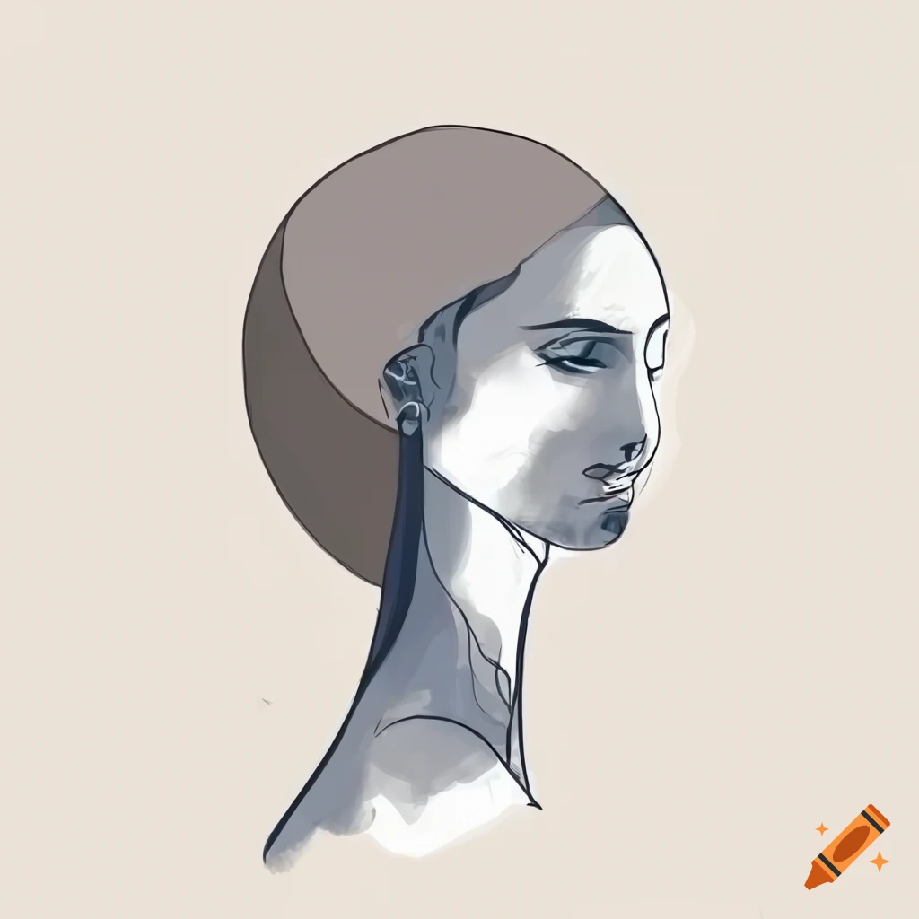 minimalistic sketch art of a woman