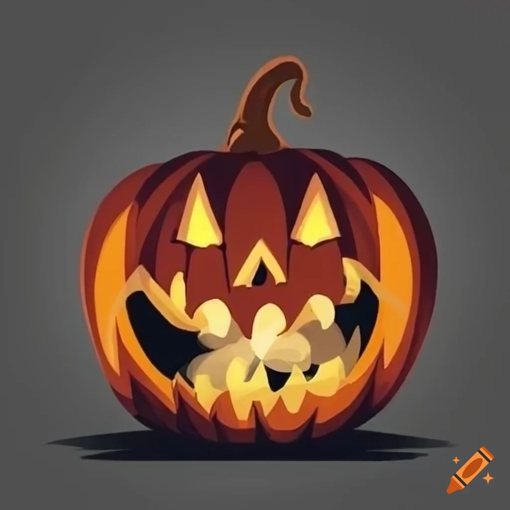 Logo of a spooky pumpkin demon on Craiyon