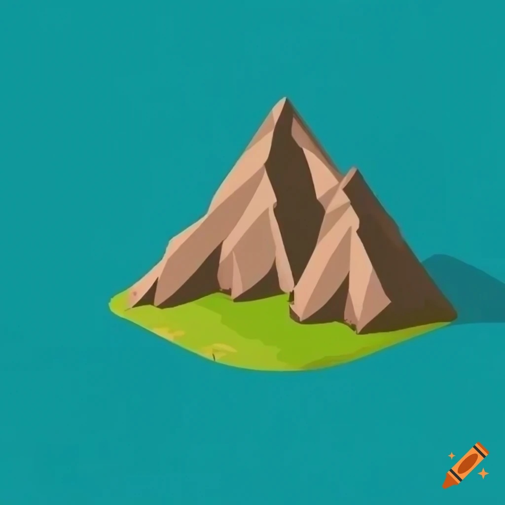 Isometric view of a mountain