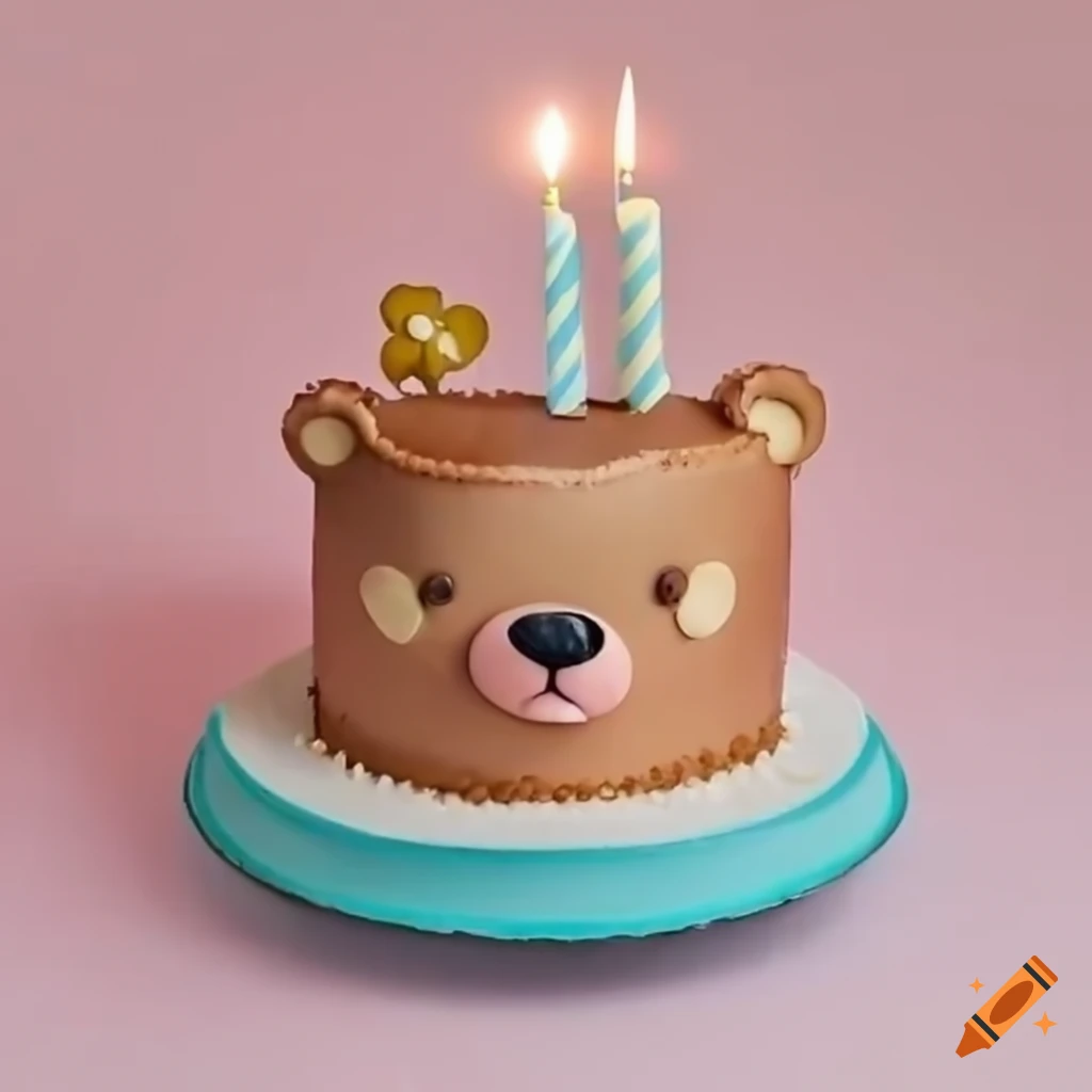 Happy 2nd Birthday Teddy! Blue Bear Cake - Coco Cake Land