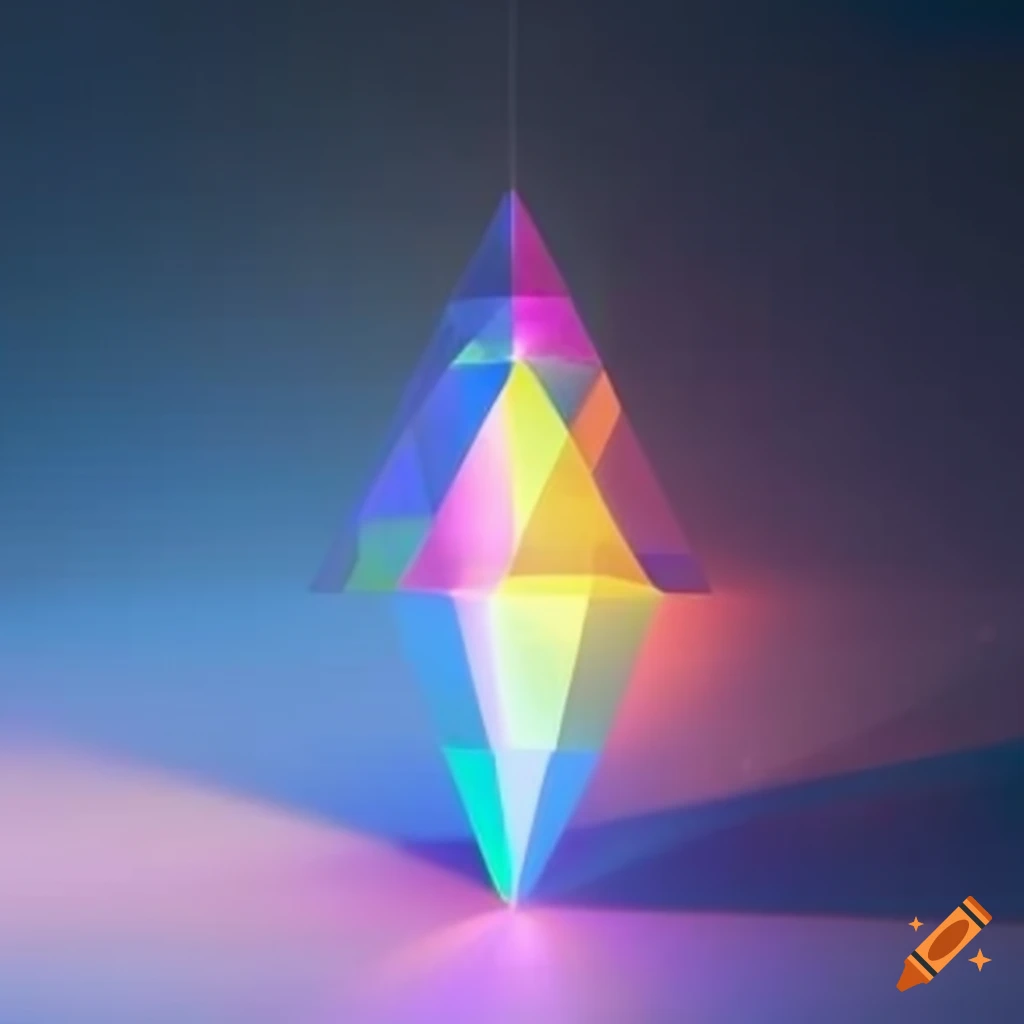 Colored Prism With Gradients From Blue To Green In A Cosmic Setting On Colored Prism With Gradients From Blue To Green In A Cosmic Setting On