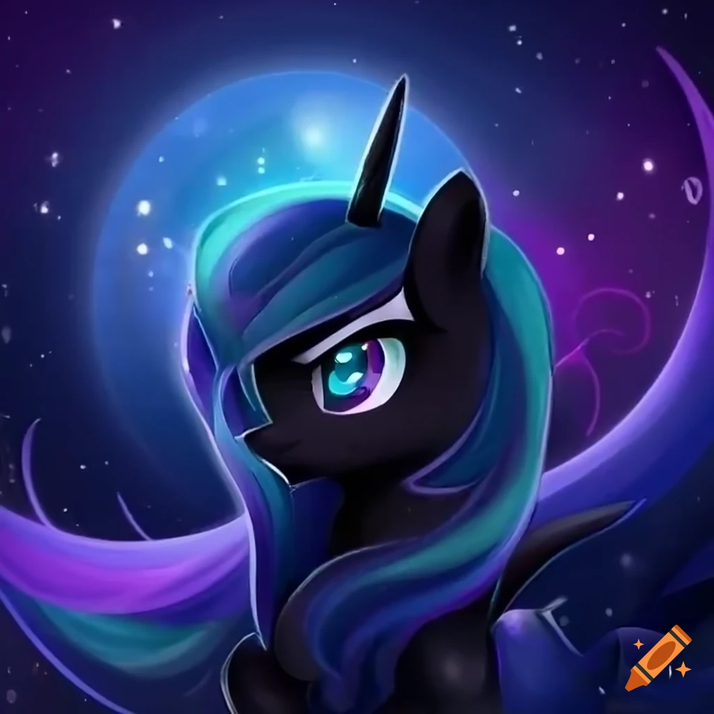 detailed artwork of a cute pony in dark colors