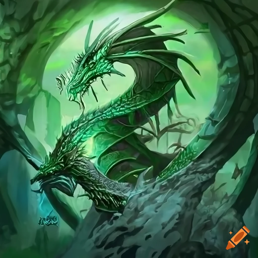 Vita-rune dragon artwork in magic the gathering style