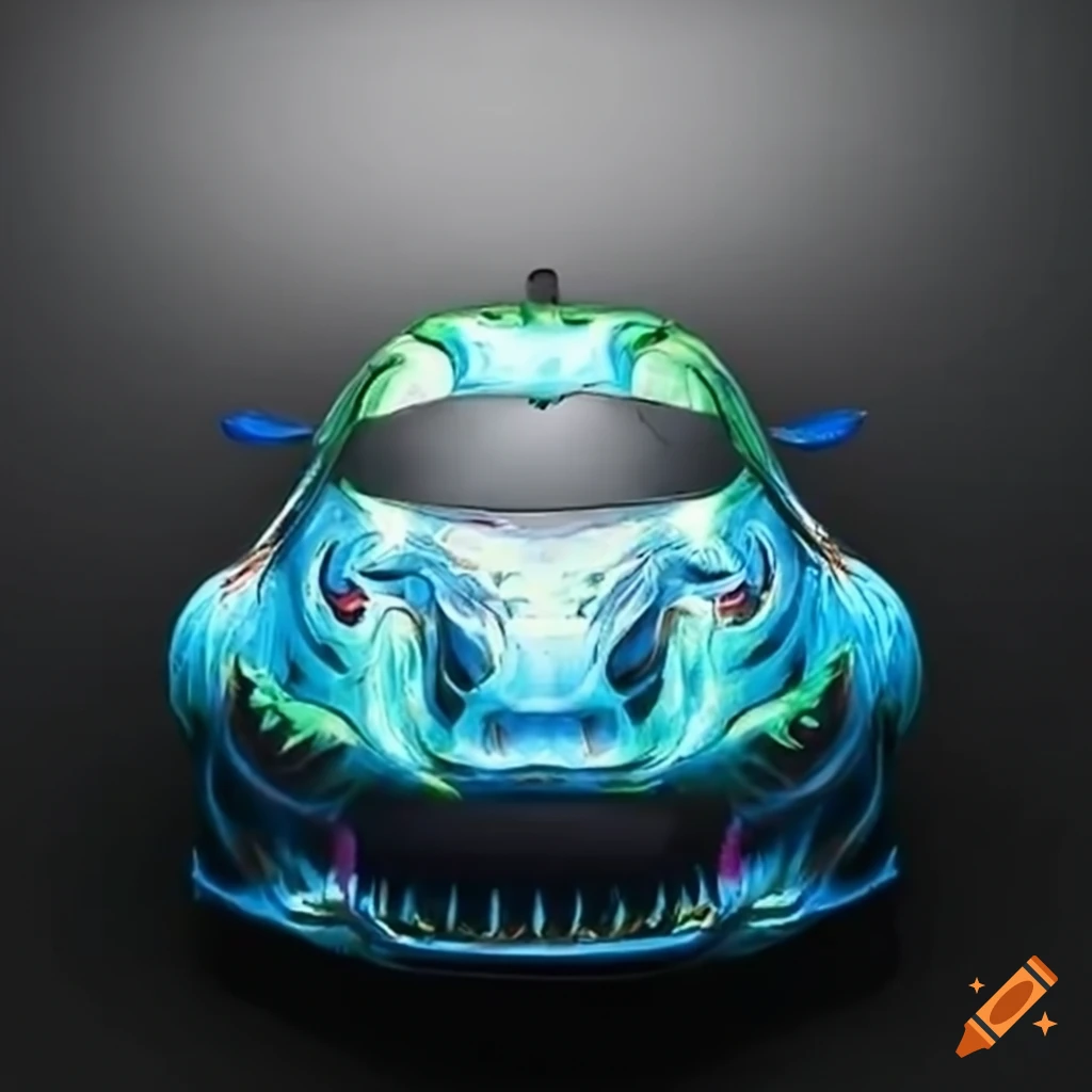 shark-themed race car