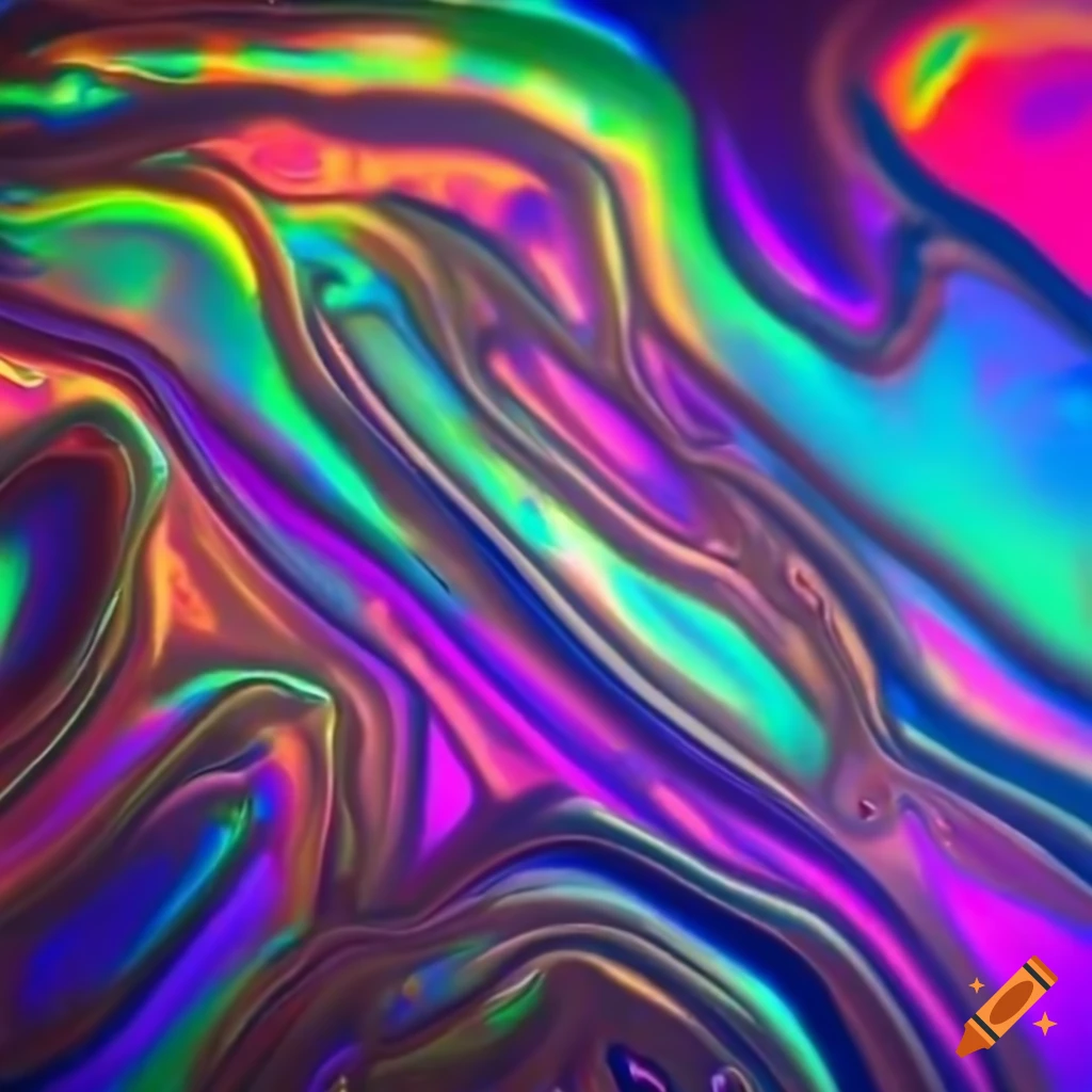 Holographic oil texture