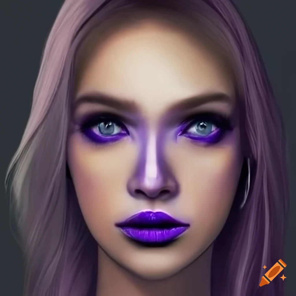 Close-up of a woman with striking makeup on Craiyon