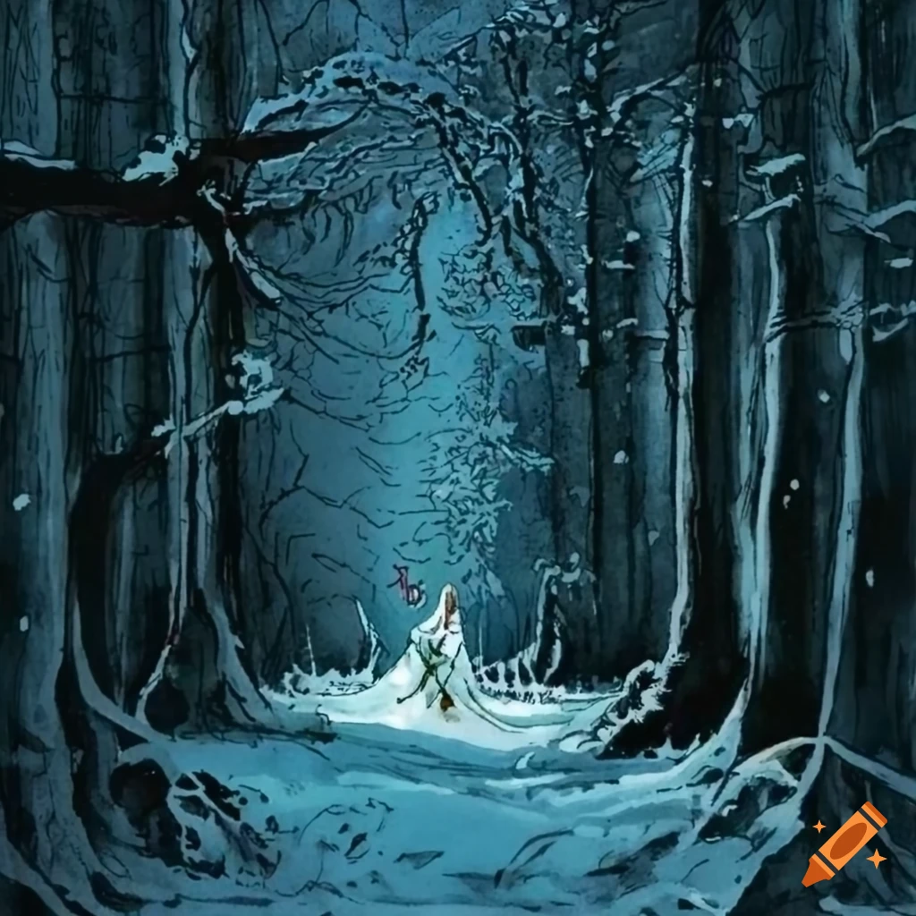 villainess from the graphic novel Noir in a Swiss forest