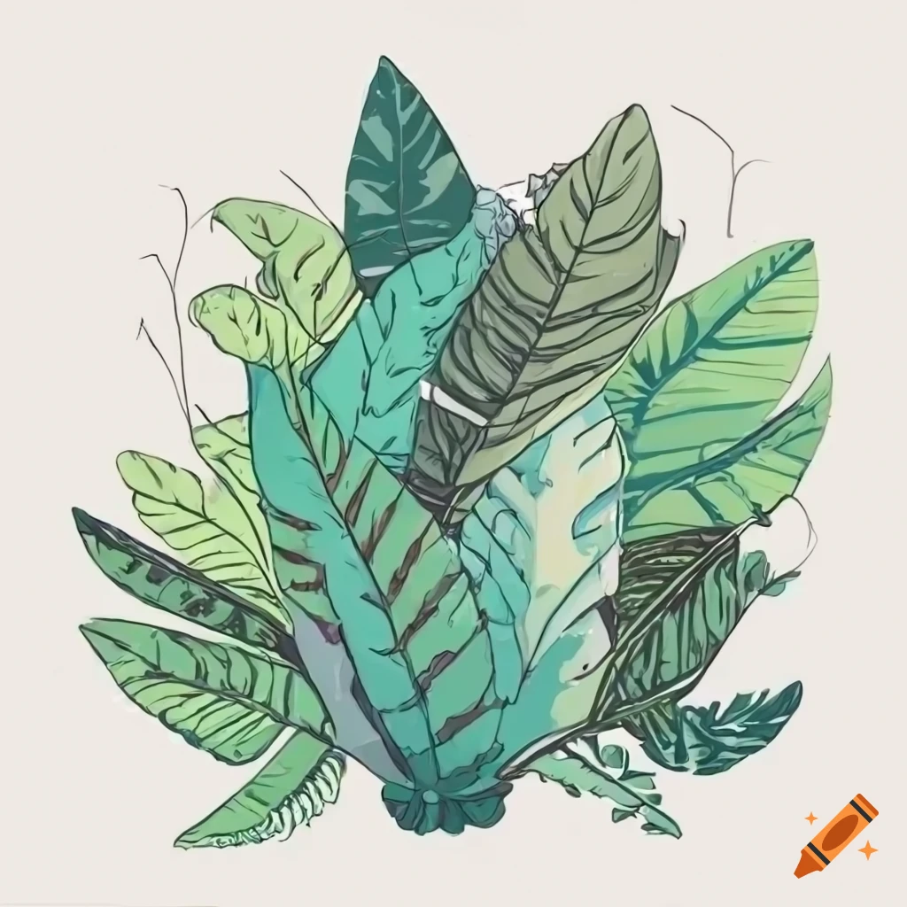 Premium Vector | Hand drawn tropical leaves doodle monstera and palm leaves  in sketch style
