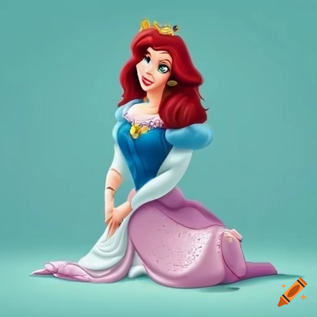 Disney Princess Kneeling With An Object 