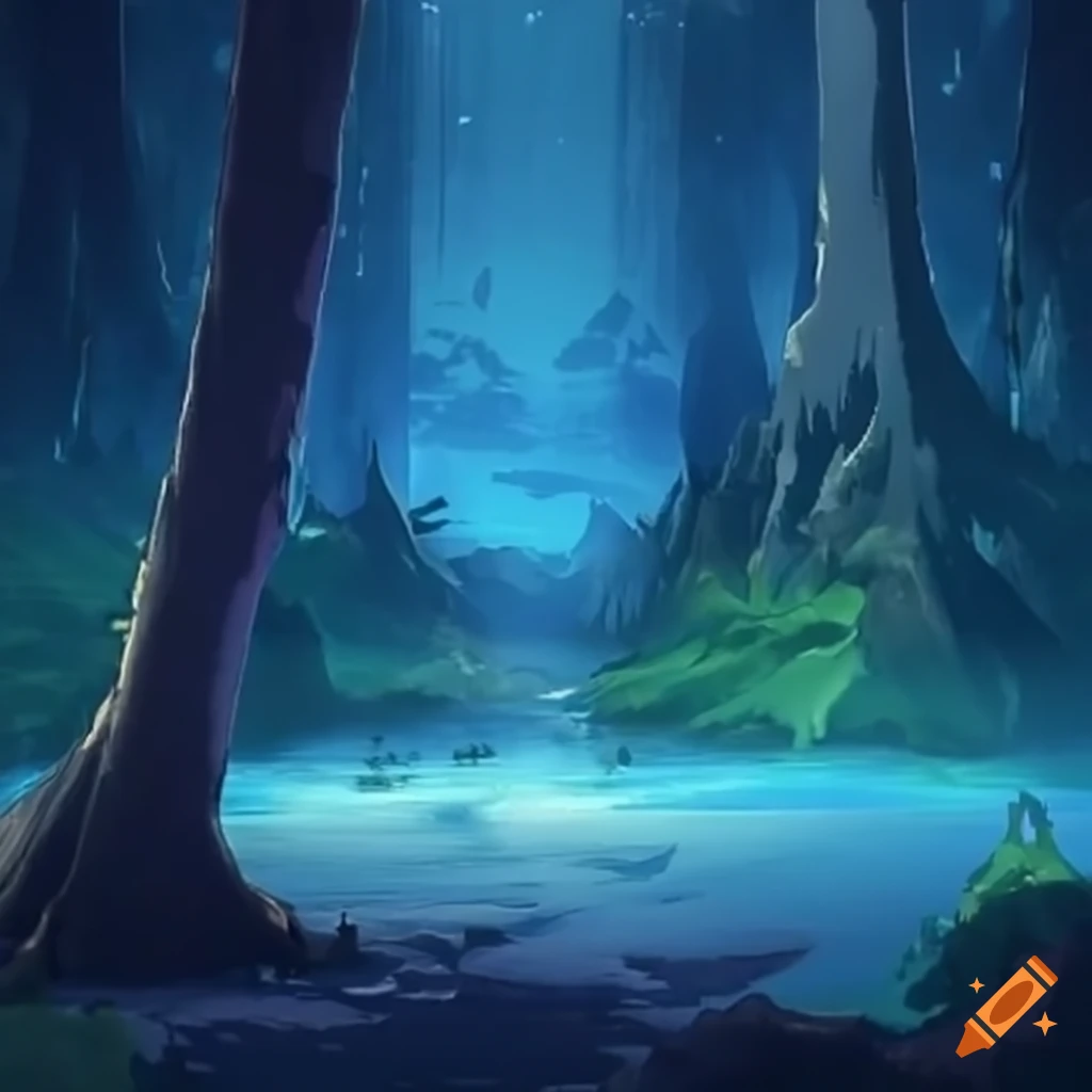 A stunning cute anime-style purpleish landscape in 4k resolution gif