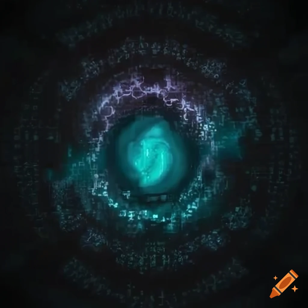 Digital art of black fire with binary coding on Craiyon
